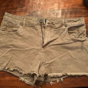 Brown kut from the Kloth high rise Jane shorts